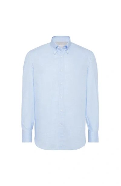 Brunello Cucinelli Button-down Collar Shirt In Blue