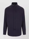 Brunello Cucinelli Button-down Cotton Blend Shirt With Straight Hem In Black