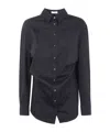 Brunello Cucinelli Button-down Draped Shirt In Black