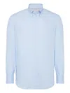 Brunello Cucinelli Button-down Collar Shirt In Blue