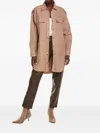 Brunello Cucinelli Button-fastening Cotton-linen Blend Shirt Jacket In Brown