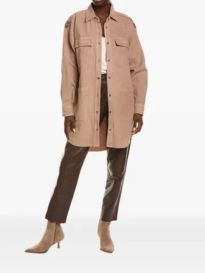 BRUNELLO CUCINELLI BUTTON-FASTENING COTTON-LINEN BLEND SHIRT JACKET