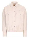 Brunello Cucinelli Button-fastening Drawstring Jacket In Pink