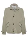 Brunello Cucinelli Button-fastening Jacket In Brown