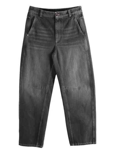 Brunello Cucinelli Button-fastening Jeans In Black