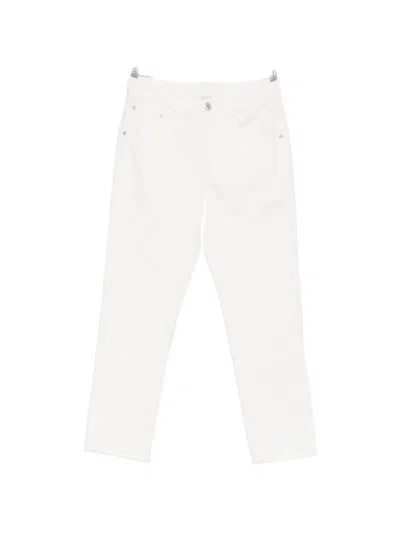 Brunello Cucinelli Cotton Trousers Rivet Detail Five Pockets In White