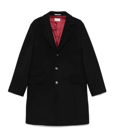 Brunello Cucinelli Button-fastening Patch-pocket Coat In Black
