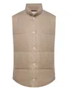 Brunello Cucinelli Button-fastening Quilted Gilet In Brown