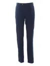Brunello Cucinelli Button-fly Cotton Trousers In Blue