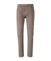 Brunello Cucinelli Men Taupe Garment-dyed Denim Traditional Fit Jeans In Gold