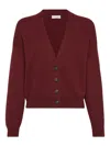 Brunello Cucinelli Button-front Cashmere Cardigan In Red