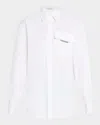 Brunello Cucinelli Button-front Poplin Shirt With Monili Pocket In White