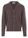Brunello Cucinelli Long-sleeved Cardigan In Brown
