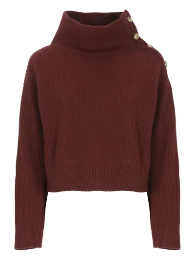 BRUNELLO CUCINELLI BUTTON HIGH-NECK RIBBED JUMPERS