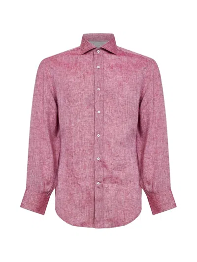 Brunello Cucinelli Button Long-sleeve Shirt In Pink