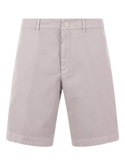 Brunello Cucinelli Garment-dyed Gabardine Bermuda Shorts In Gray