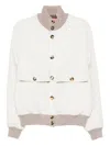 Brunello Cucinelli Wool Bomber Jacket Puffer Jackets White In White