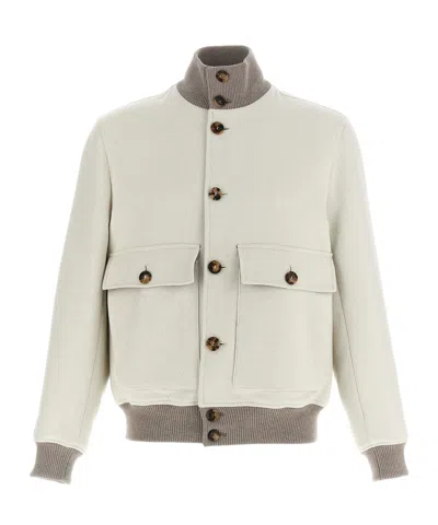 BRUNELLO CUCINELLI BUTTON-UP BOMBER JACKET