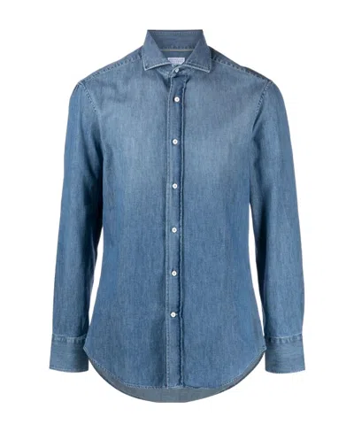 Brunello Cucinelli Button-up Denim Shirt In Blue