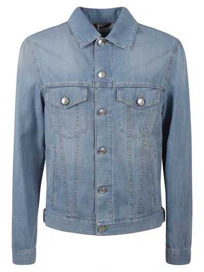 BRUNELLO CUCINELLI BRUNELLO CUCINELLI BUTTON-UP LIGHT DENIM JACKET