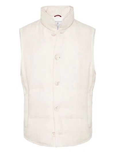 Brunello Cucinelli Button-up Padded Gilet In White