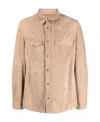 BRUNELLO CUCINELLI BUTTON-UP SUEDE SHIRT