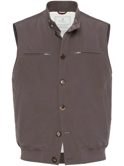 Brunello Cucinelli Button-up Vest In Brown