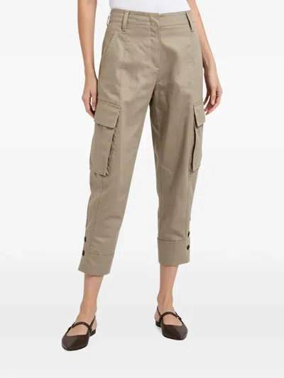 Brunello Cucinelli Button-cuff Cargo Pants In Neutral