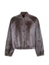 Brunello Cucinelli Buttoned Bomber Jacket In Brown