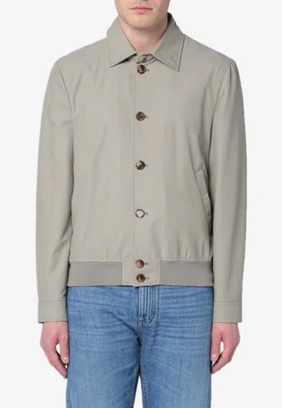 BRUNELLO CUCINELLI BUTTONED BOMBER JACKET