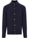 Brunello Cucinelli Buttoned Cardigan In Blue