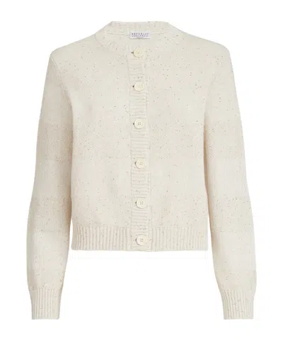 Brunello Cucinelli Buttoned Cardigan In Gray