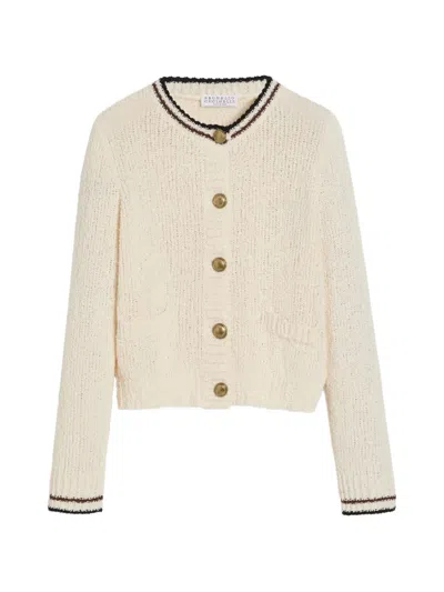 Brunello Cucinelli Buttoned Cardigan In Neutral