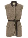 Brunello Cucinelli Buttoned Chevron Vest Gilet Multicolor In Gray