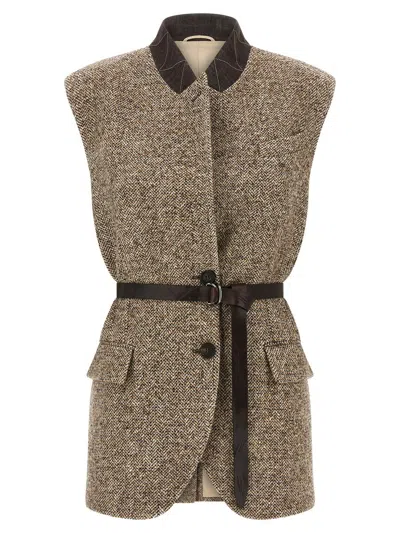 BRUNELLO CUCINELLI BRUNELLO CUCINELLI BUTTONED CHEVRON VEST