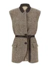 Brunello Cucinelli Women Buttoned Chevron Vest In Brown