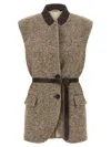 Brunello Cucinelli Buttoned Chevron Vest Gilet Multicolor In Gray