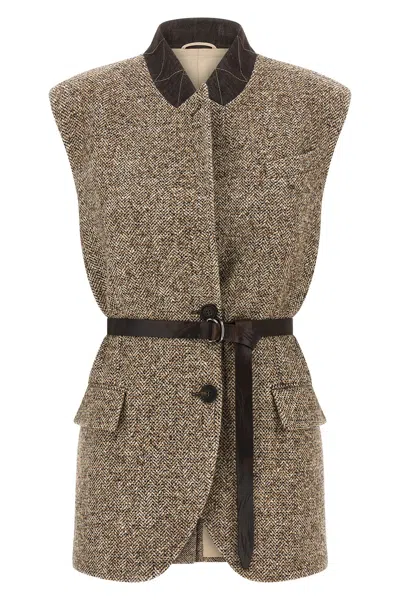 BRUNELLO CUCINELLI BUTTONED CHEVRON VEST
