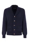 Brunello Cucinelli Sciallato Cotton Knit Cardigan In Blue