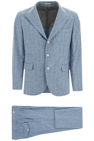 Brunello Cucinelli Men's Wool-cashmere Two-piece Suit In Blue