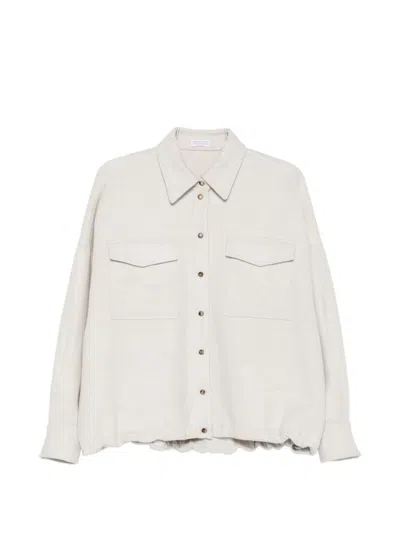 Brunello Cucinelli Buttoned Flap-pocket Jacket In Neutral