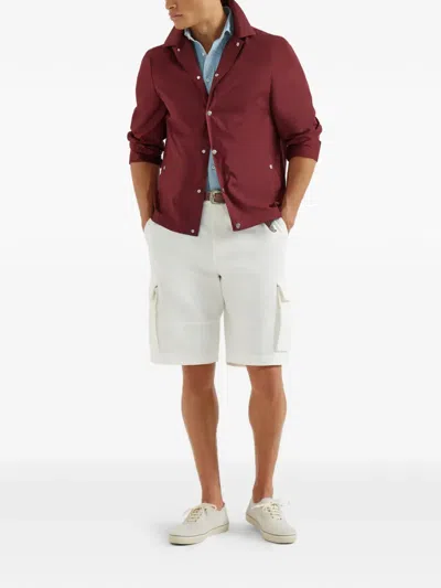 Brunello Cucinelli Buttoned Jacket In Red