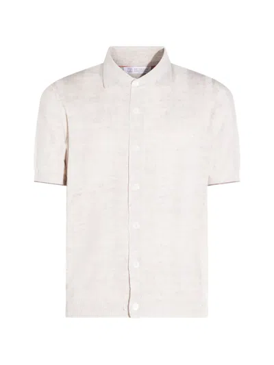 Brunello Cucinelli Linen And Cotton Blend Cardigan In Neutral