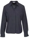 Brunello Cucinelli Buttoned Long-sleeve Shirt In Blue