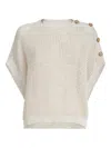 Brunello Cucinelli Buttoned Open-knit Top In Neutral