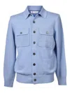 Brunello Cucinelli Buttoned Patch-pocket Wool Cardigan In Blue