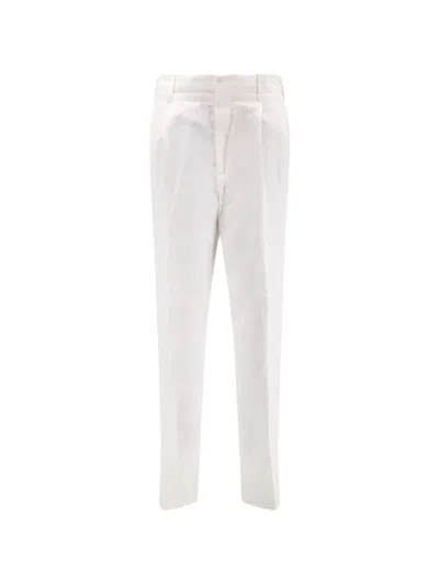 Brunello Cucinelli Buttoned Pleated Trousers In White