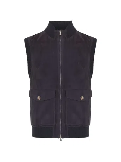 Brunello Cucinelli Buttoned-pocket Gilet In Black