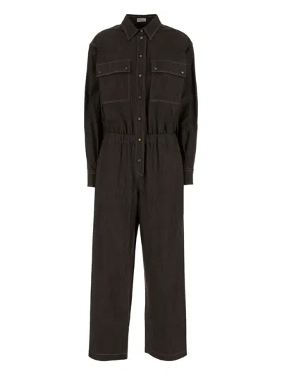 BRUNELLO CUCINELLI BUTTONED POCKET JUMPSUIT