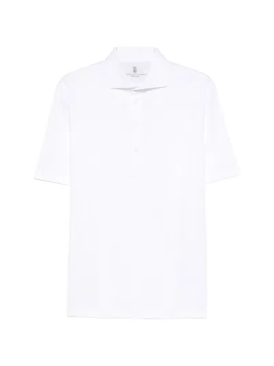 Brunello Cucinelli Short-sleeved Polo Shirt In White